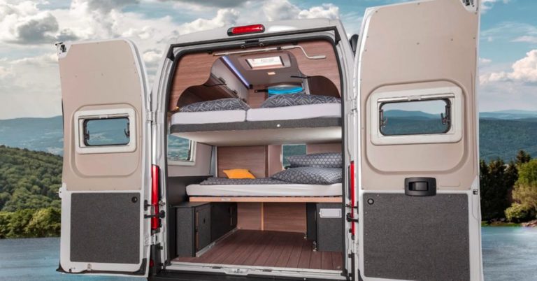 Camper van sleeps 7 with lift-away beds 