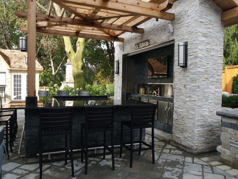 Modern Stone Bar-Outdoor Living Space 