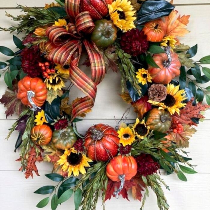 Creative Pumpkin Wreath Harvest Ideas