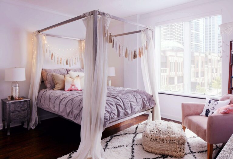 Lacy Floral Bed Canopy