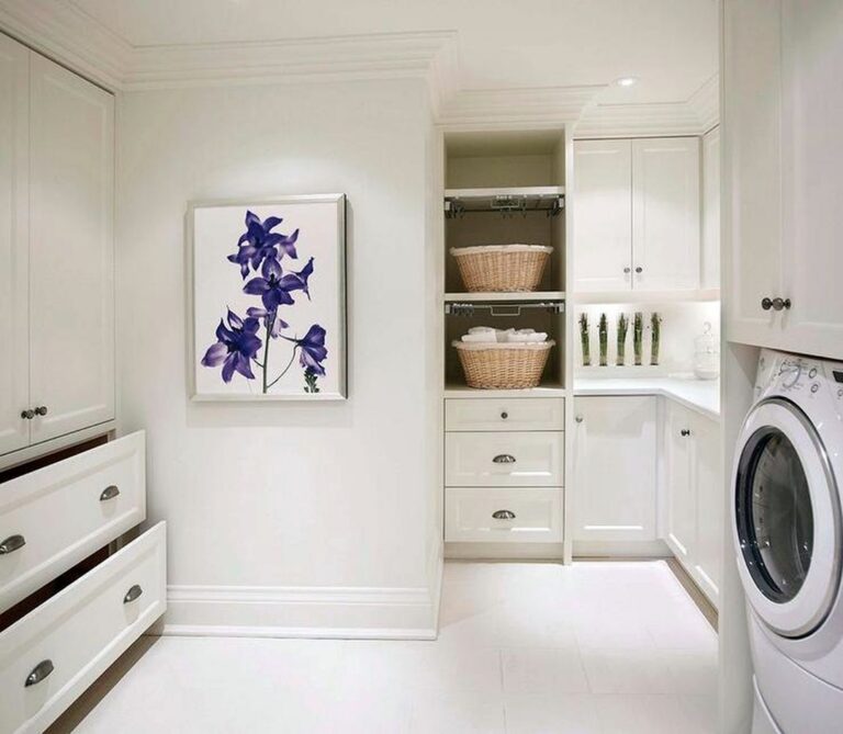 Laundry Room with Pull Out Drying Racks via decorpad