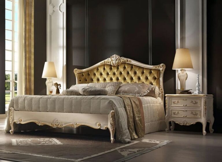 Luxurious bed with romantic style