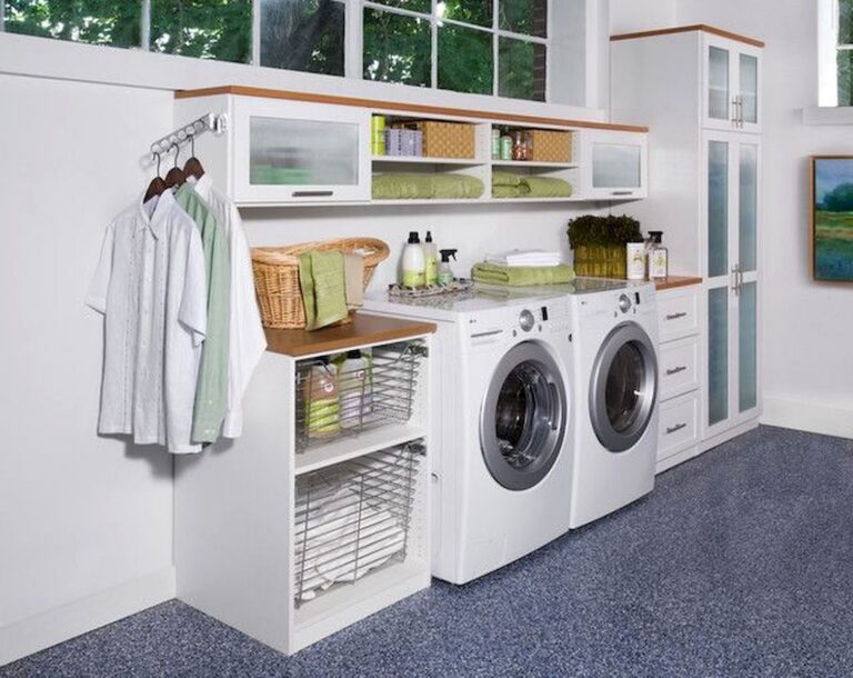 Marvelous Laundry Room With Best Storage via Jihan Shanum