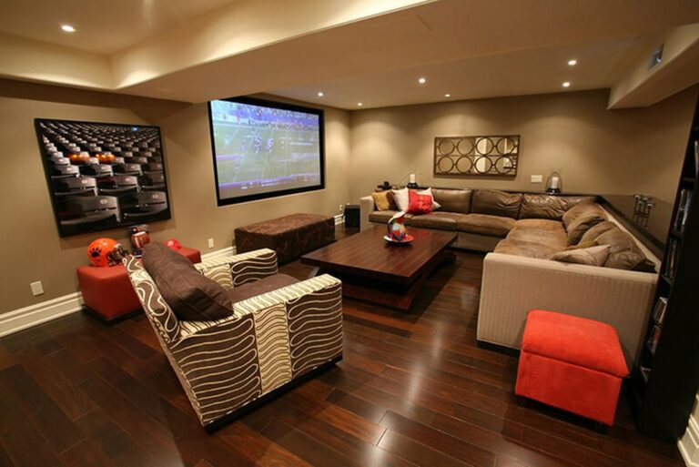 Movie Theater Rooms in a Basement via Sure Site Satellite