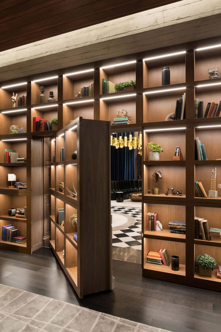 Secret Hidden Room Behind a Bookshelf via idesignarch