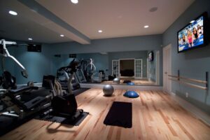 Stylish basement home gym via Feed Inspiration