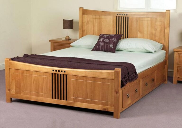 Teak wood double bed
