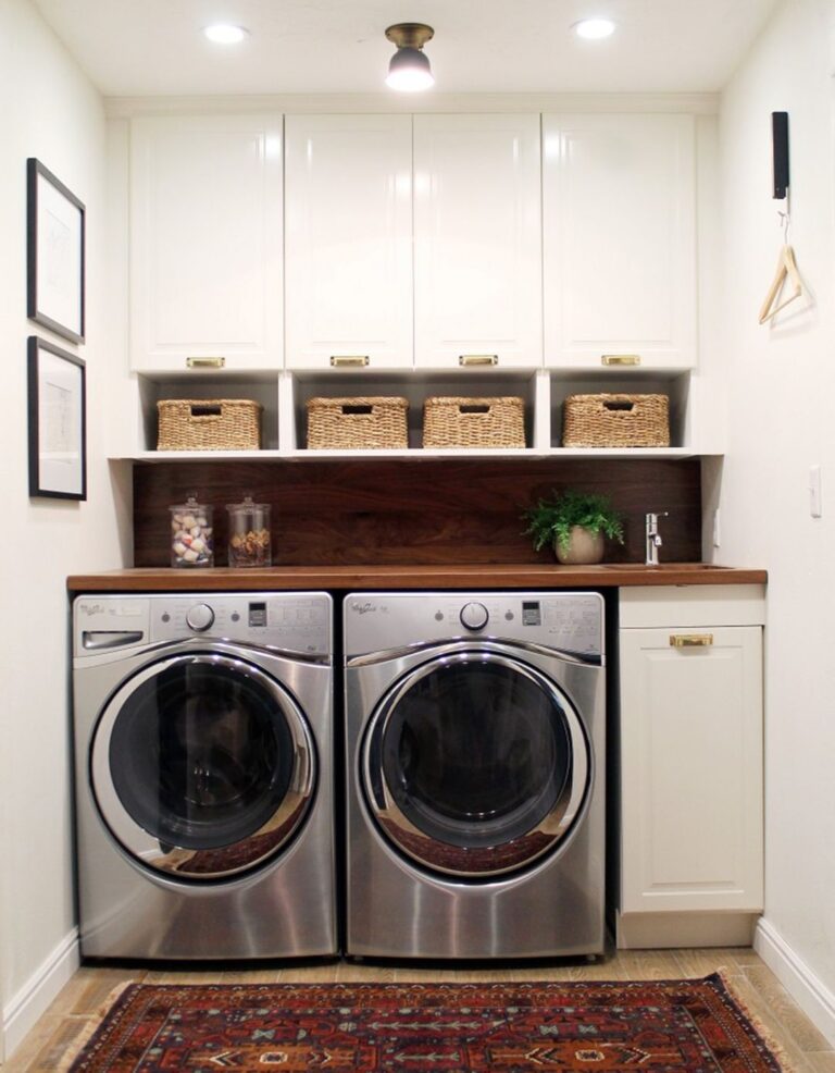 Beautifully Organized Small Laundry Room