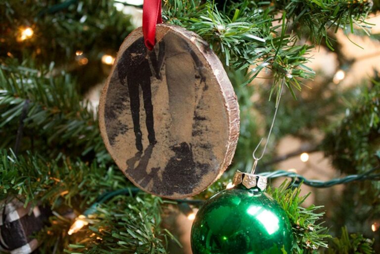 DIY wood photo transfer ornaments