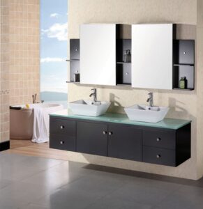 Floating Double Bathroom Vanity With Sink
