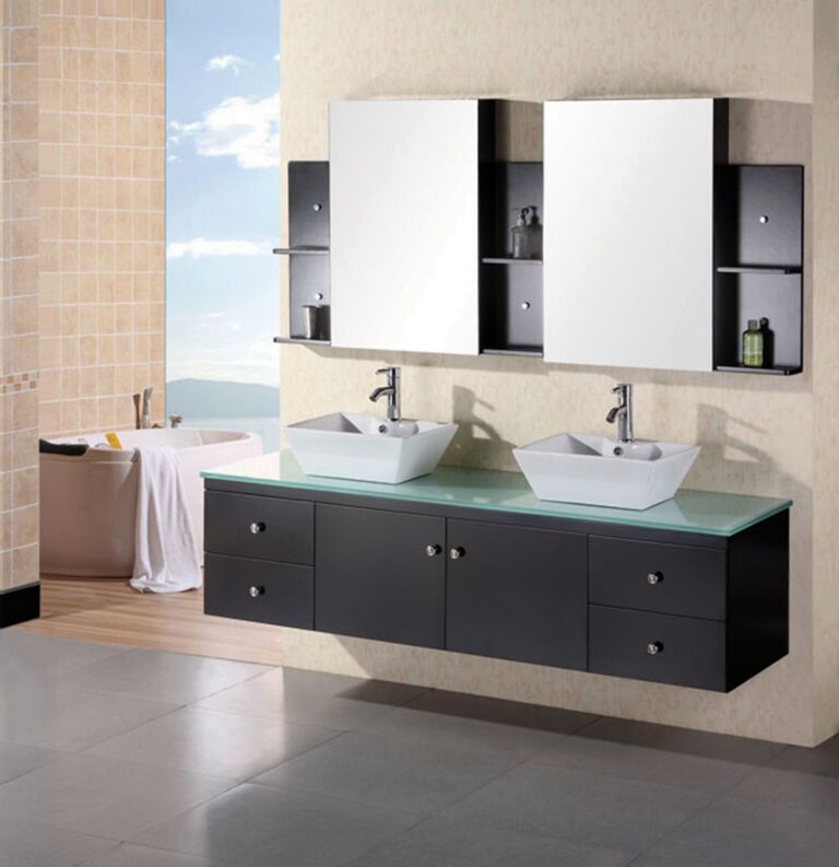 Floating Double Bathroom Vanity With Sink