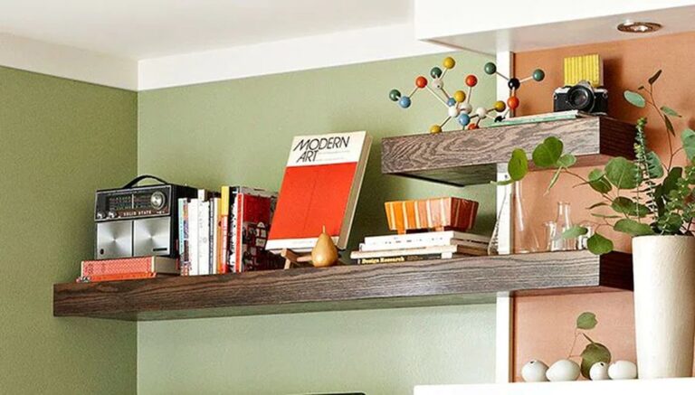Floating Wrap-Around Wall Shelves