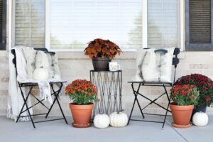 Front Porches With Fall Flowers