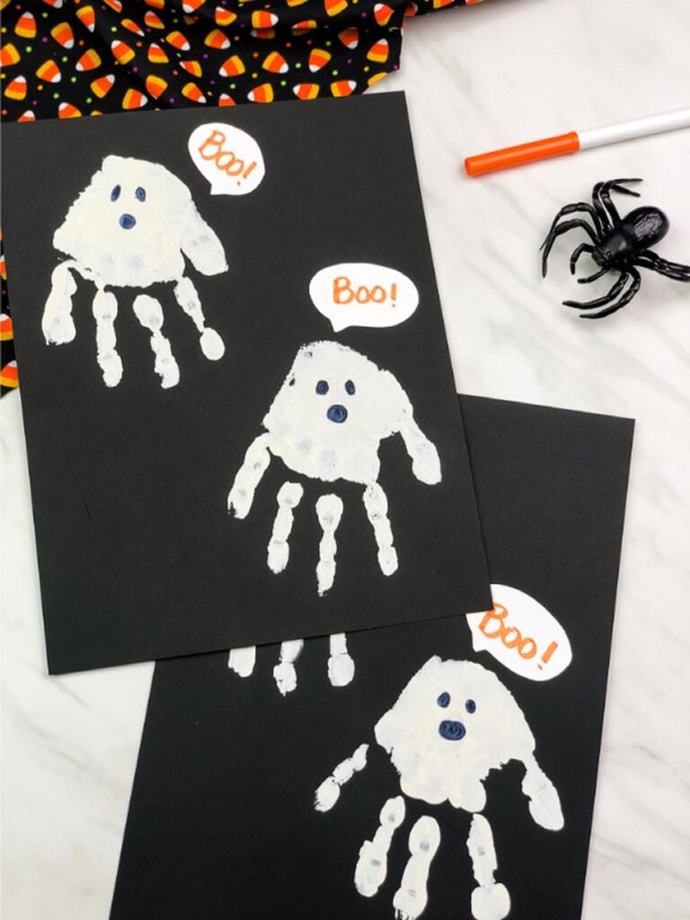 Handprint Ghost Art For Kids