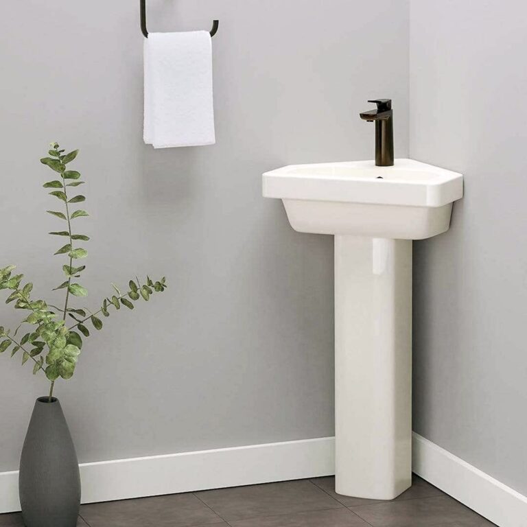 Modern White Corner Small Pedestal