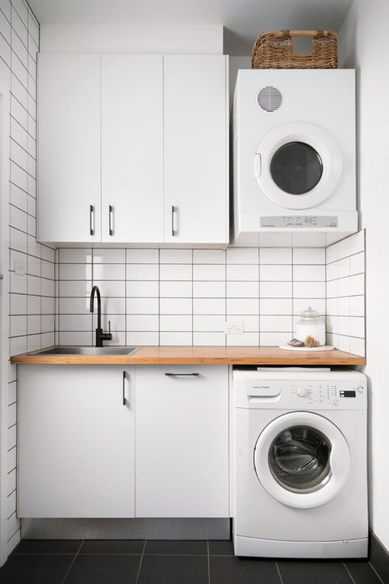Small White Laundry Design