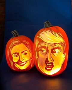 Trumpkins and 'owl-ary Clinton Pumpkin