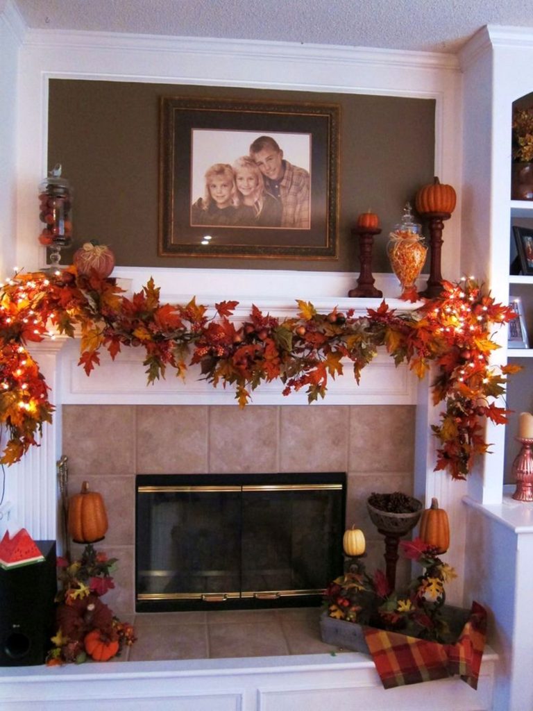 Autumn decorations for the Fireplace