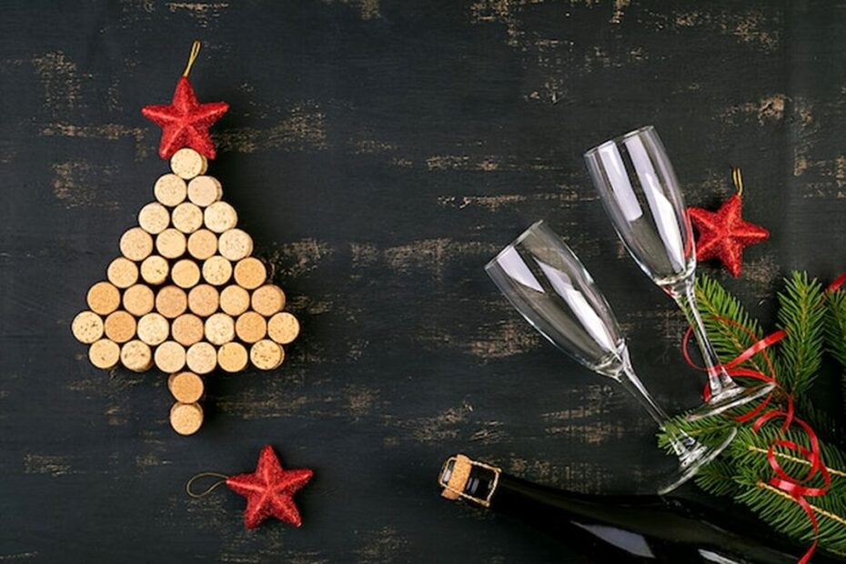 Christmas tree made of wine corks