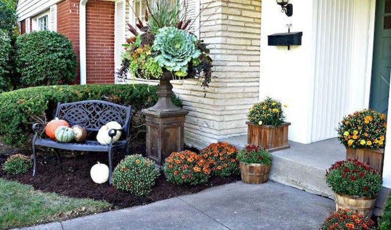 Fall decorations Front Yard