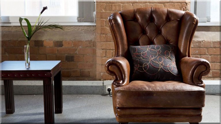 Vintage Leather Living Room Armchairs