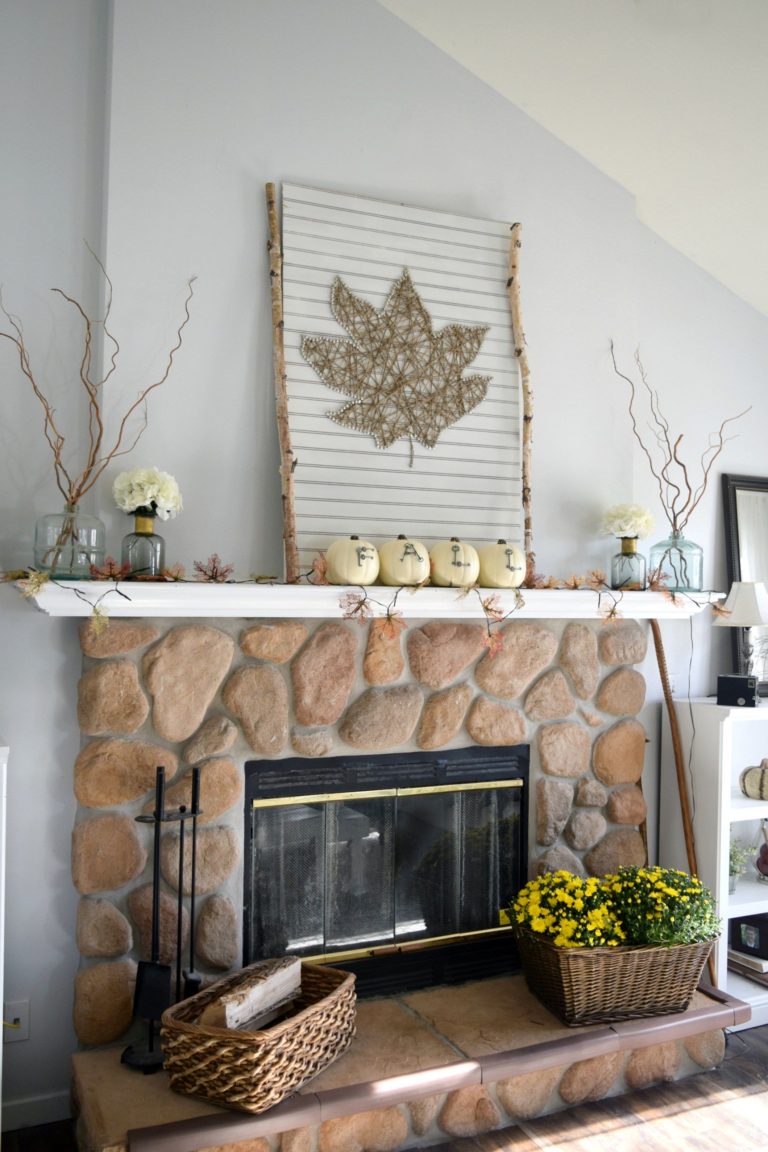 fall fireplace mantel decor ideas