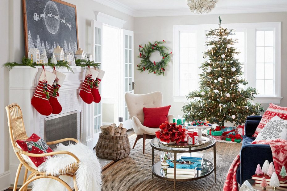 Fireplace Christmas Living Room decoration