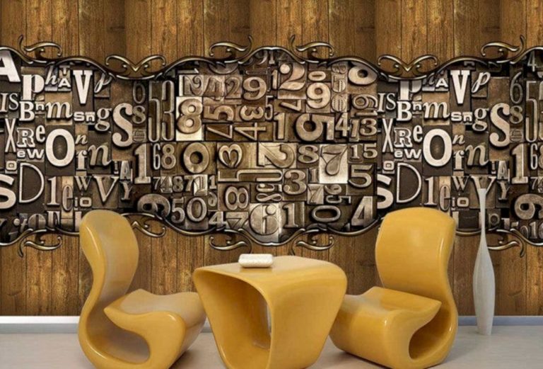 Wooden Wall 3D Typographic Letters Living Room