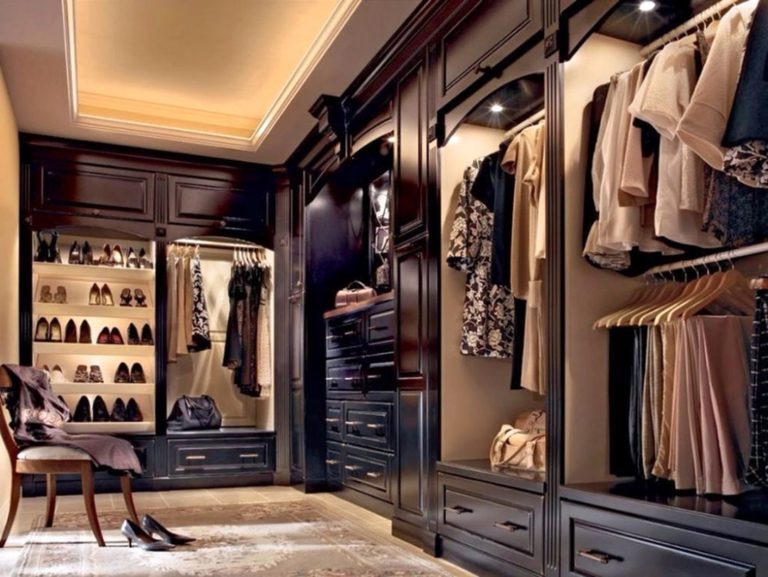 Elegant Dark Brown Luxury Dressing Room