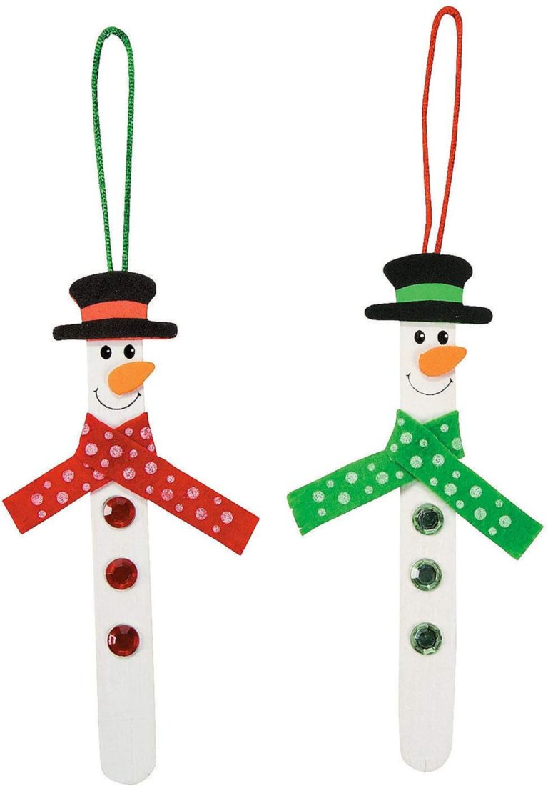 Snowman Ice Cream Stick Christmas Handicraft for Kids