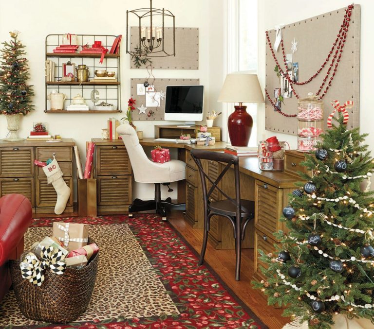 Stylish home office christmas decoration