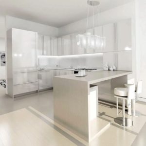 White Gloss Cabinet Kitchen Design