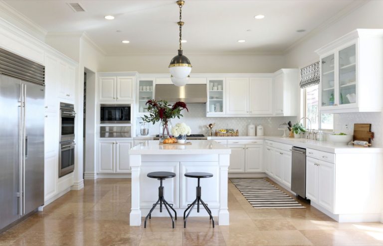 White Kitchen Cabinet And Countertop