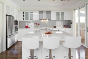White Minimalist interior kitchen decor