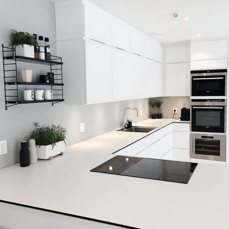 White Modern Minimalist Kitchen Interior Design