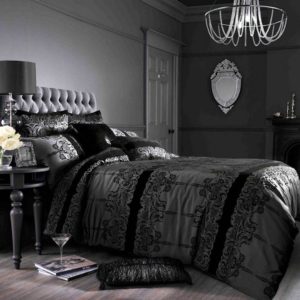 Luxurious Black Bedroom and Silver