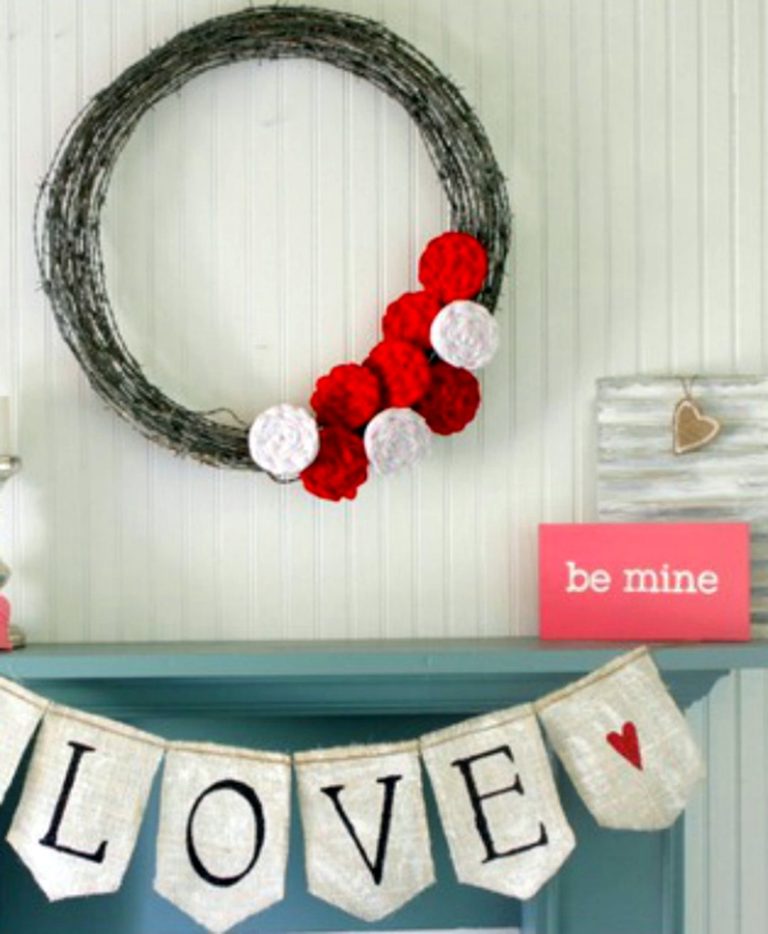 Simple Valentine’s Day mantels