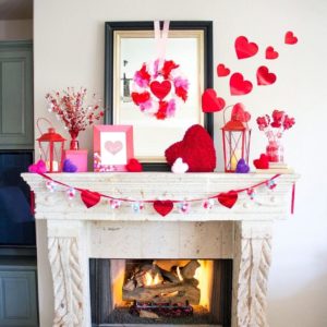 Valentine's Day Fireplace decoration