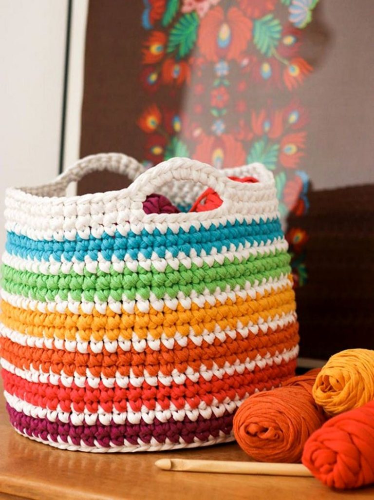 rainbow-basket Diy Crochet